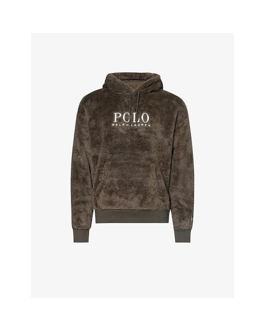 Polo Ralph Lauren Brown Brand-embroidered Textured Recycled-polyester Hoody X for men