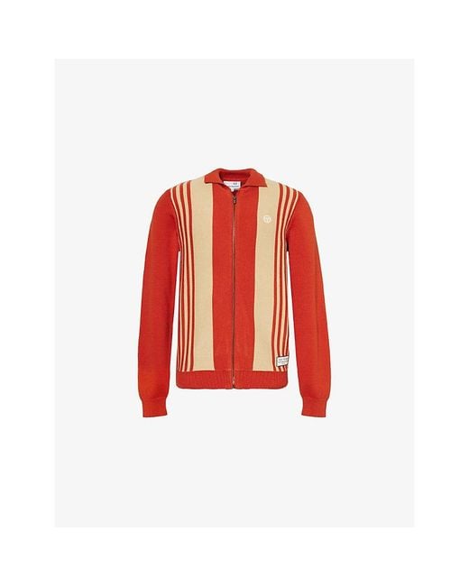 Sergio Tacchini Red Cipri Zip-Up Cotton-Knit Cardigan for men