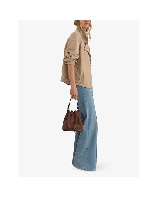 Reiss Natural Petra Oversized-Fit Suede Jacket