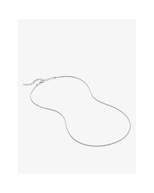 Monica Vinader White Thin Snake Sterling- Necklace