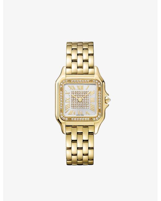 Cartier Metallic Unisex Crwjpn0043 Panthère De Medium 18ct Yellow-gold And 0.52ct Diamond Quartz Watch