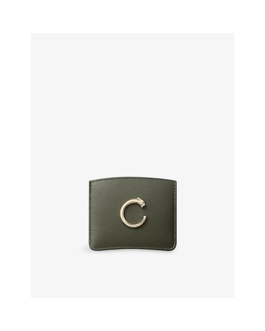 Cartier Green Panthère De Simple Leather Card Holder