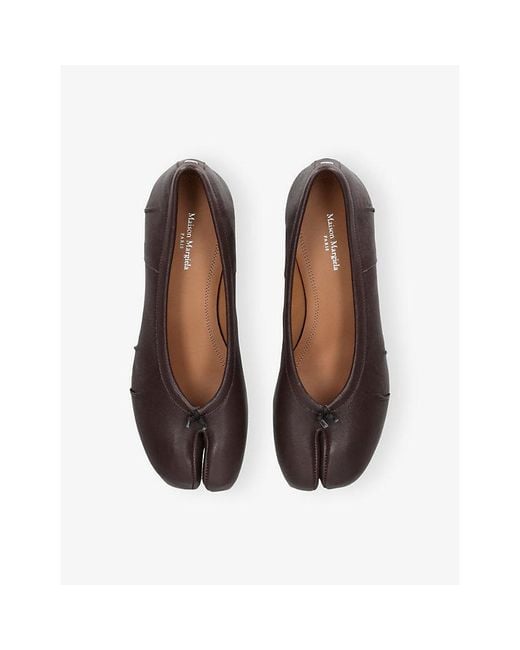 Maison Margiela Brown Tabi Ballerina Leather Heeled Shoes