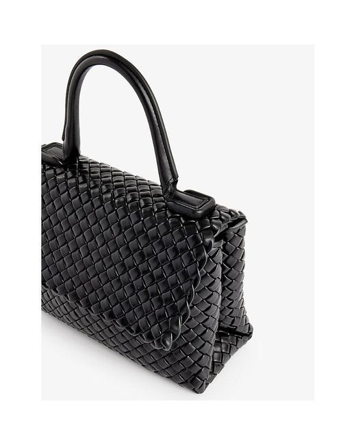 Bottega Veneta Black Cobble Intrecciato-weave Leather Shoulder Bag