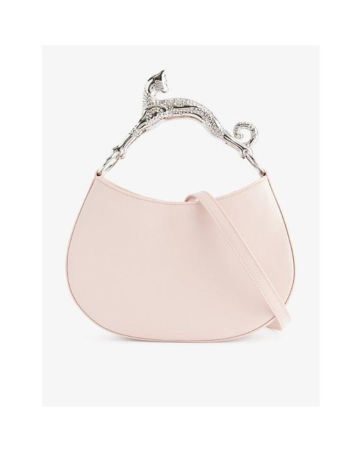 Lanvin Pink Cat Leather Top-handle Bag