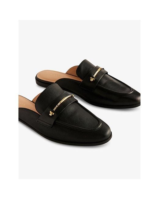 Ted Baker Black Zzola Leather Mule Loafers