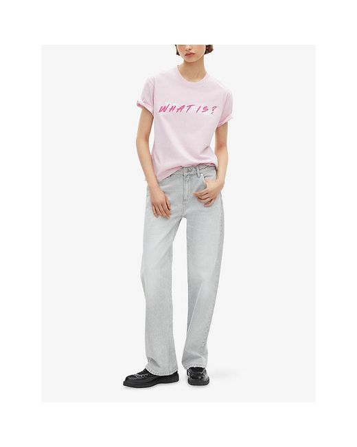 The Kooples Pink Logo-Print Cotton-Jersey T-Shirt