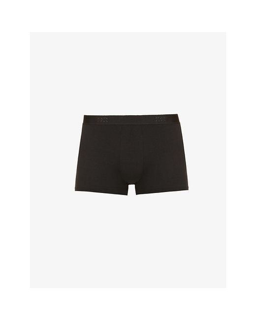 Derek Rose Black Alex Regular-Fit Stretch-Modal Trunks for men