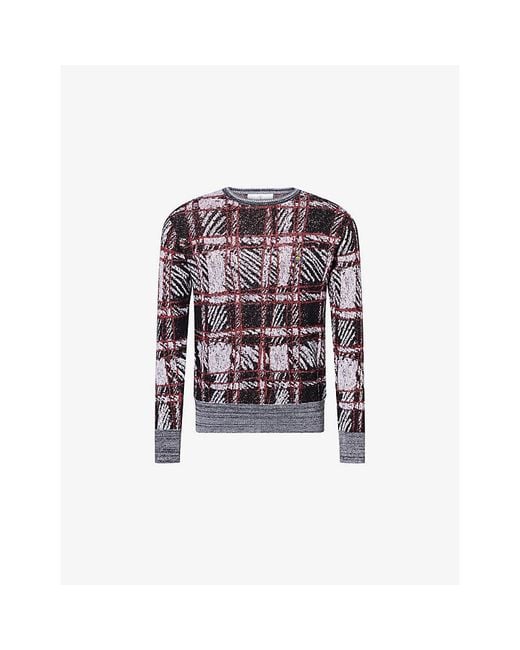 Vivienne Westwood Black Scribble Check Wool-Blend Jumper for men