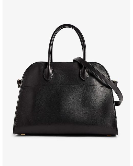 The Row Black Margaux 12 Leather Top-handle Bag