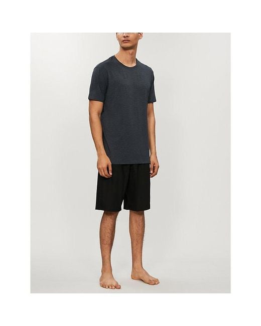 Derek Rose Black Marlowe Crewneck Stretch-Modal T-Shirt for men