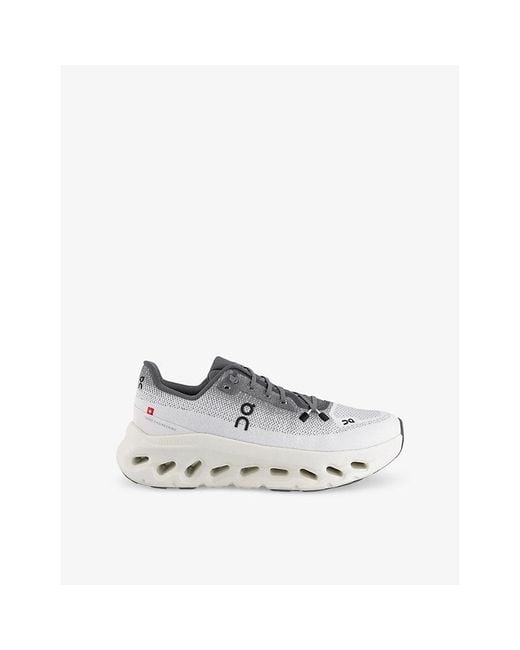 On Shoes White Cloudtilt Cushied-Sole Woven Low-Top Trainers