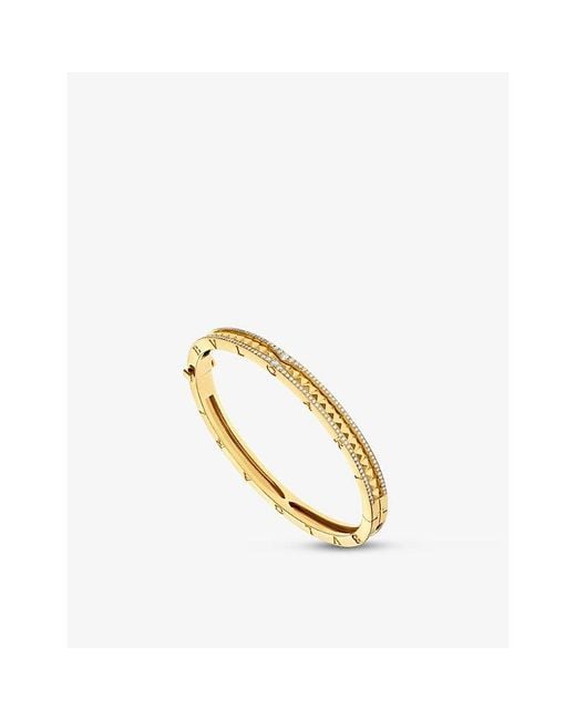 BVLGARI Natural B.Zero1 18Ct- And 0.87Ct Diamond Bangle Bracelet