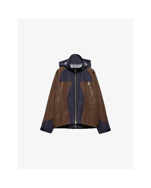 Prada Brown Technical Hooded Woven Blouson Jacket