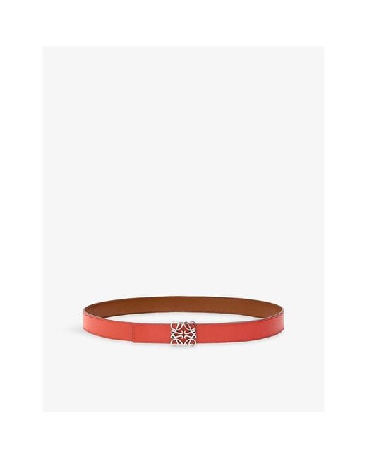 Loewe Red Anagram Reversible Leather Belt