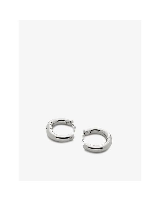 Monica Vinader White Essential Click Small Sterling- Hoop Earrings