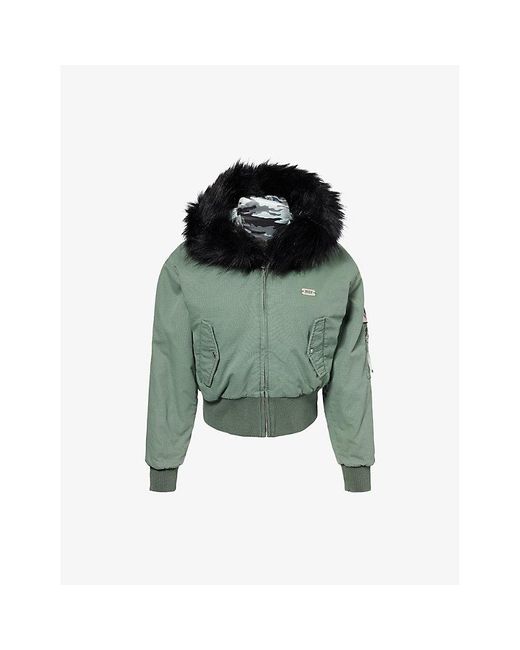 Juicy Couture Green Twill Cropped Cotton Jacket