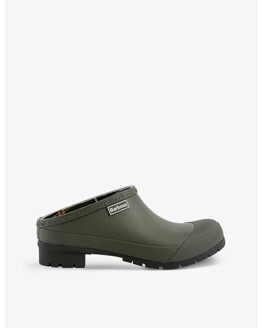 Barbour Quinn Brand-patch Rubber-blend Clogs in Green | Lyst