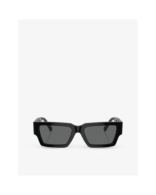 Versace Black Ve4459 Rectangular-frame Acetate Sunglasses for men