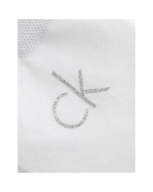 Calvin Klein White Branded Pack Of Two Woven Socks
