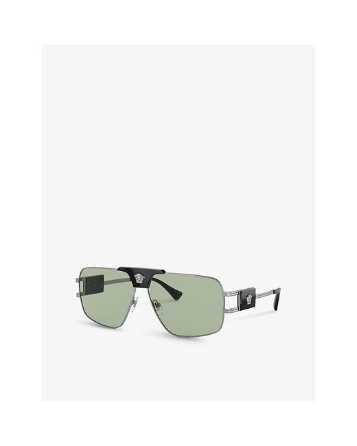 Versace Green Ve2251 Pillow-frame Steel Sunglasses