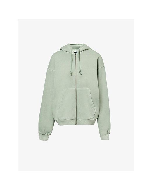 GYMSHARK Green Everywear Comfort Logo-embossed Zip-fastened Cotton-jersey Hoody