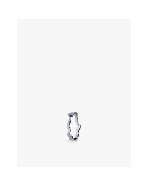 La Maison Du Couturier White Biiju Shadow Rhodium-Coated Sterling- Ring