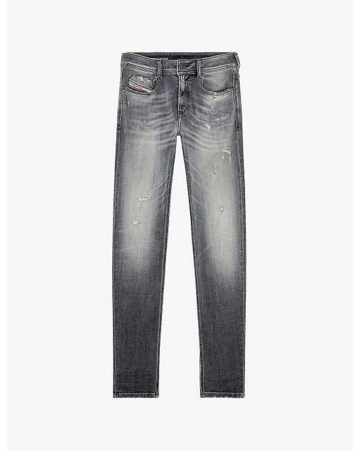 DIESEL Gray 1979 Sleenker Faded-wash Slim-leg Stretch-denim Jeans 8 for men