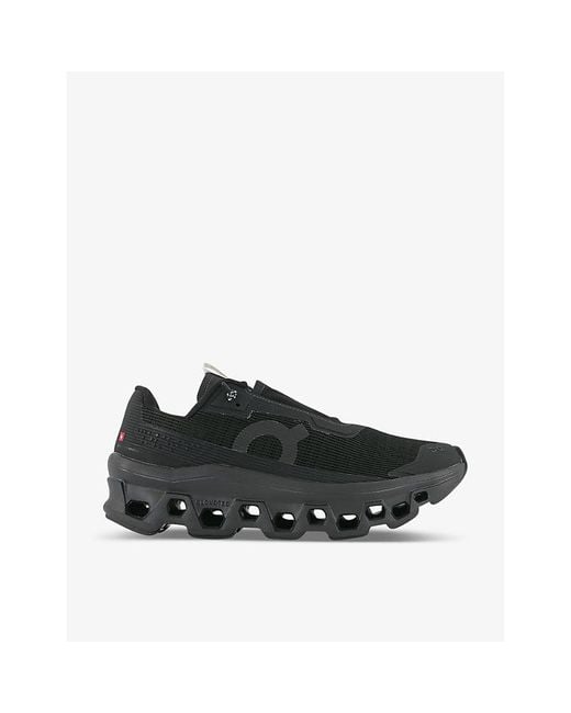 On Running Black Cloudmonster Sensa Braille-detailing Recycled-polyester Low-top Trainers for men