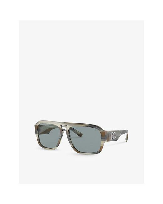 Dolce & Gabbana Gray Dg4403 Pilot-frame Tortoiseshell Acetate Sunglasses