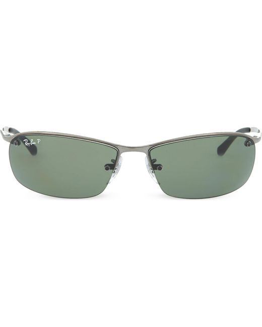 Ray-Ban Gray Grey Wrap-around Rectangular Sunglasses Rb3183 00 for men