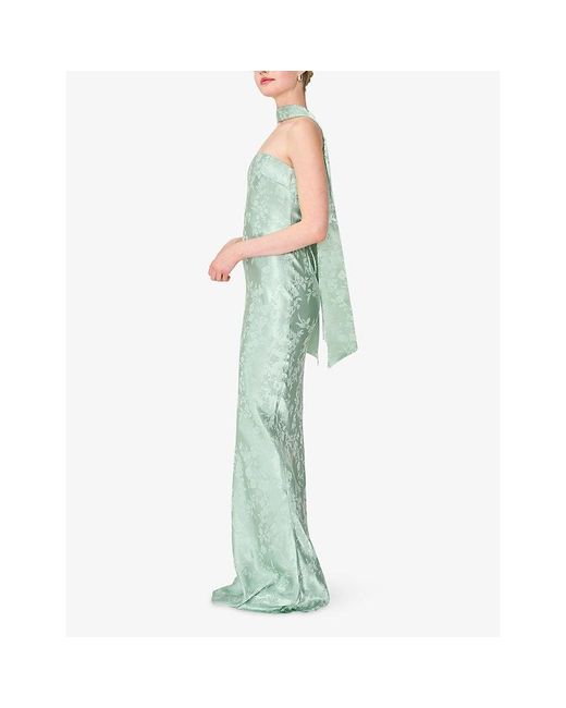 OMNES Green Scarlett Jacquard Woven Scarf