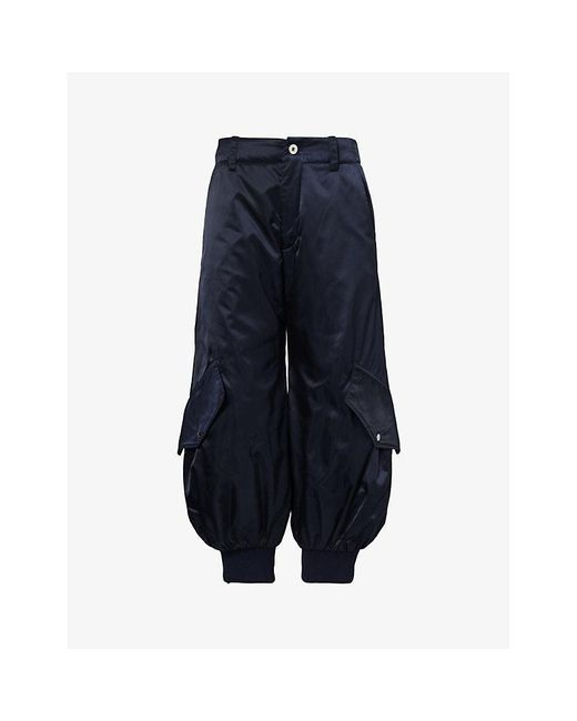 J.W. Anderson Blue Tapered-leg Mid-rise Shell Trousers