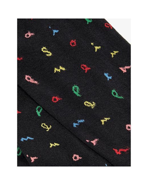 Paul Smith Black Cotton-blend Knitted Socks for men