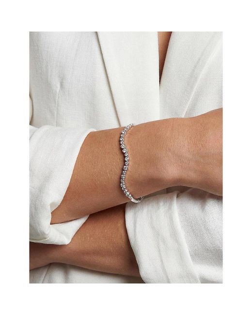 Sif Jakobs Blue Sardinien Wave Rhodium-Plated Sterling And Cubic Zirconia Bangle