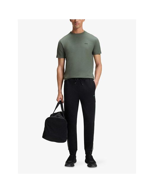 Boss Green Brand-Emed Short-Sleeved Stretch-Cotton T-Shirt for men