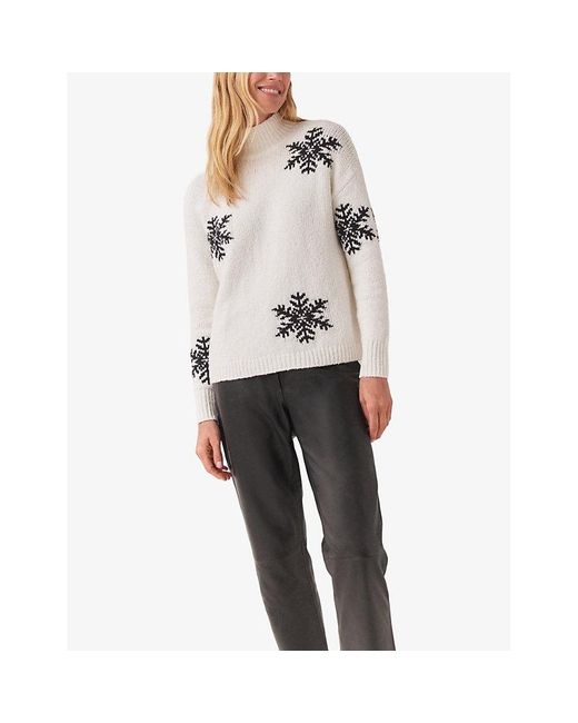 White online snowflake jumper