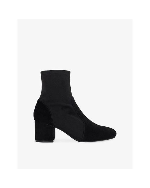 Dune Black Olianna Suede Ankle Boots