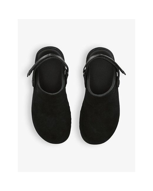 Ugg Black Goldenstar Adjustable Heel-Strap Suede Clog