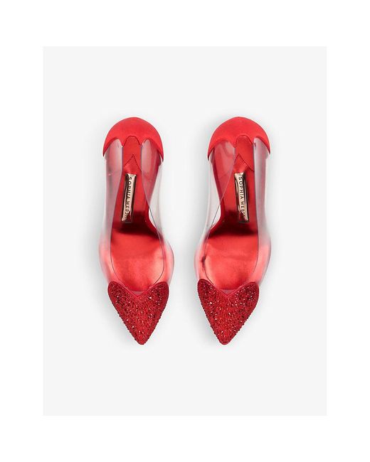 Sophia Webster Amora Heart-embellished Leather And Vinyl