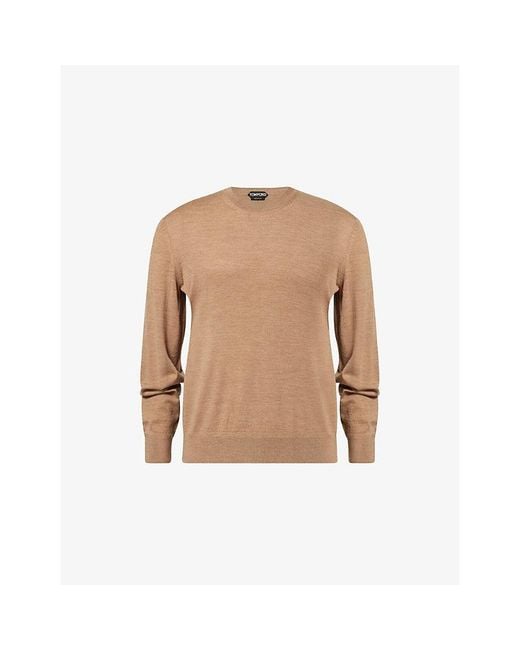 Tom Ford Natural Crewneck Regular-Fit Wool Jumper for men