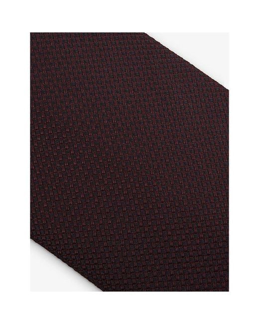 Reiss Brown Ceremony Textured Silk Tie for men