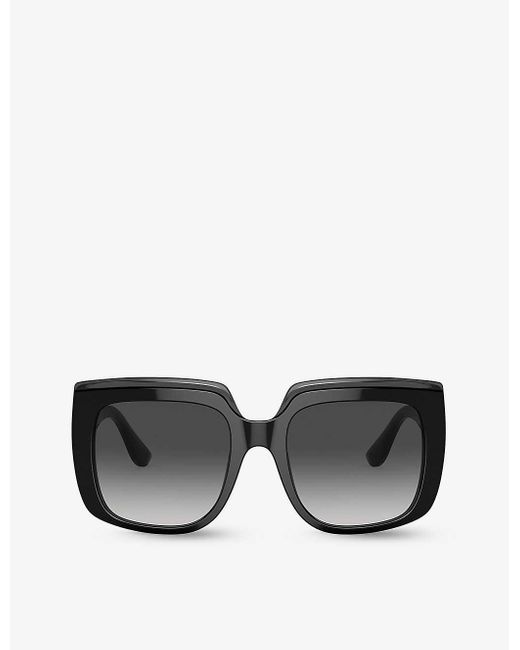 Dolce & Gabbana Black Dg4414 Square-frame Acetate Sunglasses