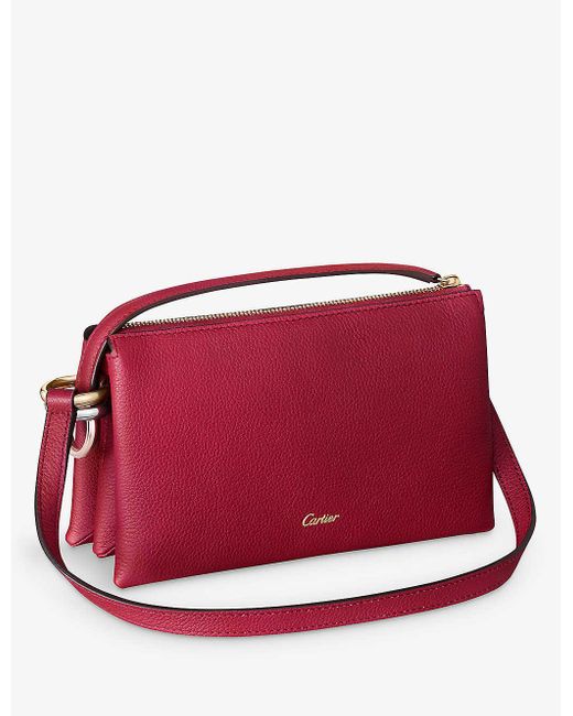 Cartier Red Trinity Mini Leather Shoulder Bag