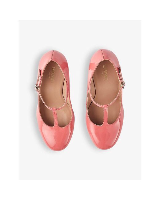 L.K.Bennett Pink Annalise T-bar Heeled Patent-leather Shoes