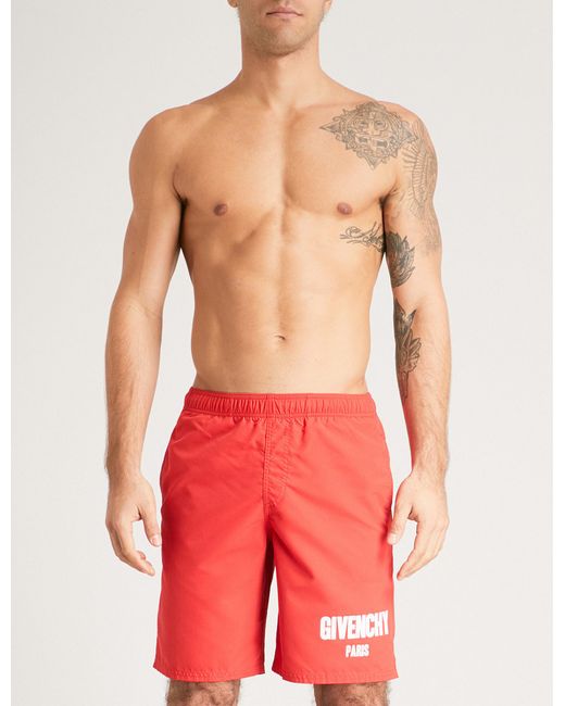 Givenchy Logo-print Swim Shorts in Red 