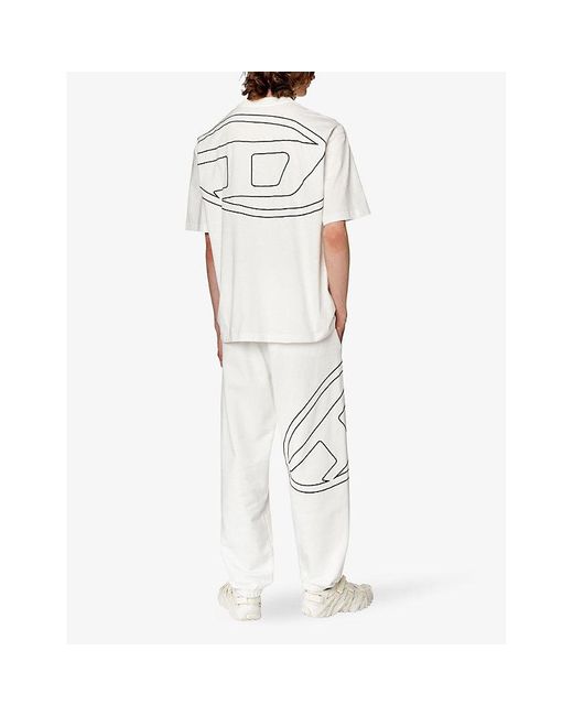 DIESEL White T-Boggy Logo-Print Short-Sleeve Cotton T-Shirt for men