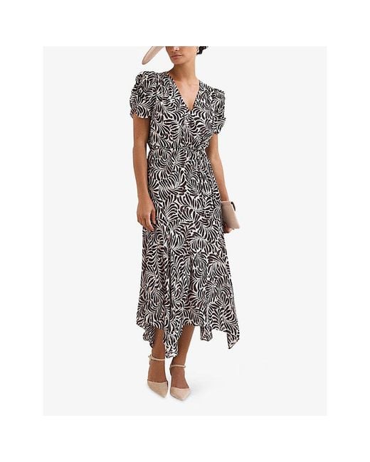 Phase Eight Brown Verity Shimmer Woven Midi Dress