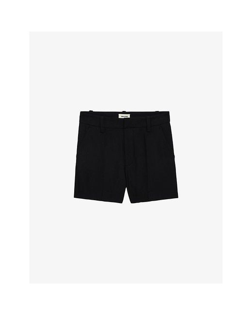 Zadig & Voltaire Black Pink Tailored High-rise Stretch-woven Shorts