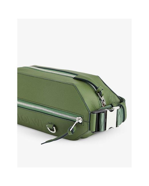 Loewe Green Convertible Sling Leather Cross-body Bag for men